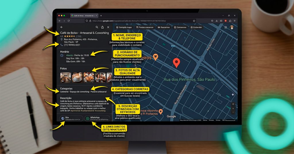 Como aparecer no Google Maps: anatomia de uma ficha completa do Perfil da Empresa com fotos, horários e categorias